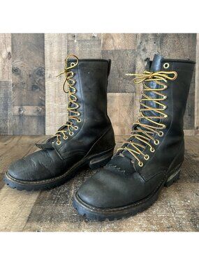 Whites Hathorn H7806 Hi Line Logger Packer Plain Toe Work Boots Mens 9 D